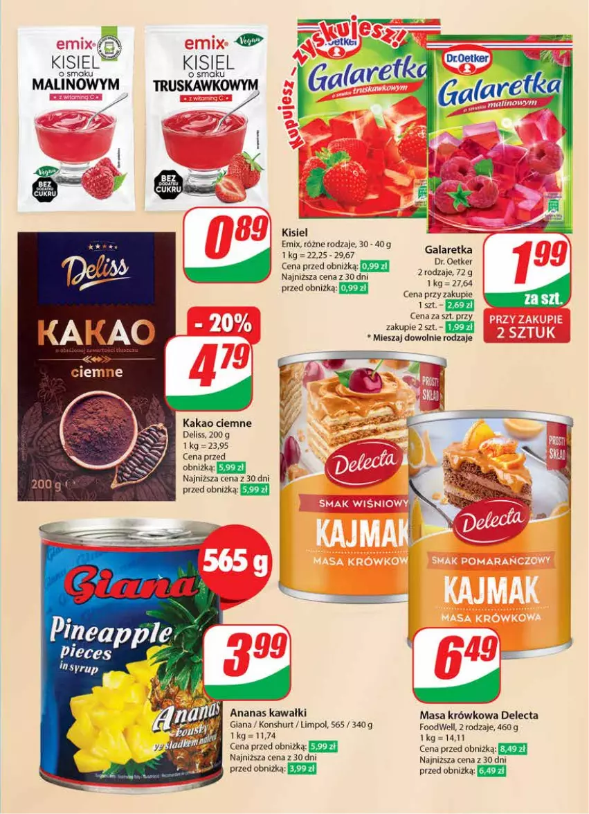 Gazetka promocyjna Dino - Gazetka 6 - ważna 06.02 do 13.02.2024 - strona 13 - produkty: Ananas, Delecta, Deliss, Dr. Oetker, Gala, Galaretka, Kakao, Kawa, Kisiel, Masa krówkowa