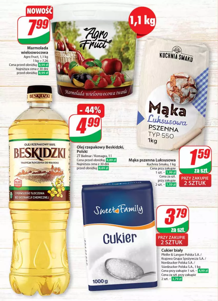 Gazetka promocyjna Dino - Gazetka 6 - ważna 06.02 do 13.02.2024 - strona 20 - produkty: Beskidzki, Cukier, Gra, Kuchnia, Mąka, Mąka pszenna, Marmolada, Mola, Olej, Olej rzepakowy