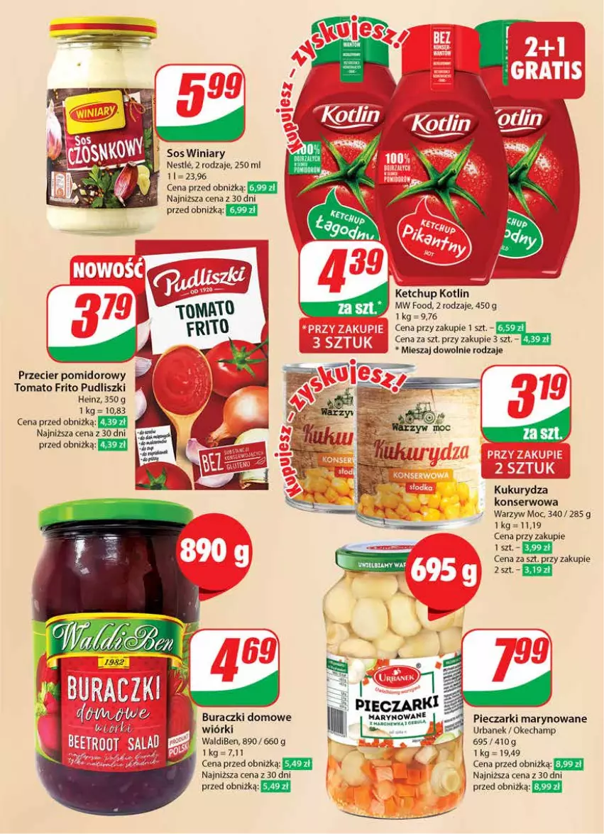 Gazetka promocyjna Dino - Gazetka 6 - ważna 06.02 do 13.02.2024 - strona 23 - produkty: Buraczki, Heinz, Ketchup, Kotlin, Kukurydza, Kukurydza konserwowa, Piec, Pudliszki, Ser, Sos, Winiary