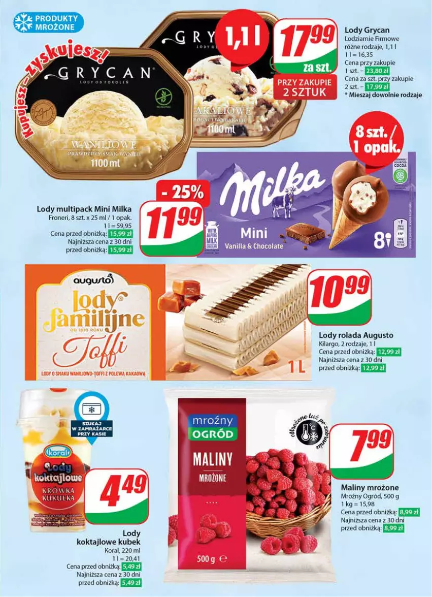 Gazetka promocyjna Dino - Gazetka 6 - ważna 06.02 do 13.02.2024 - strona 29 - produkty: Gry, Kubek, Lody, Maliny, Milka, Ogród, Produkty mrożone, Rolada