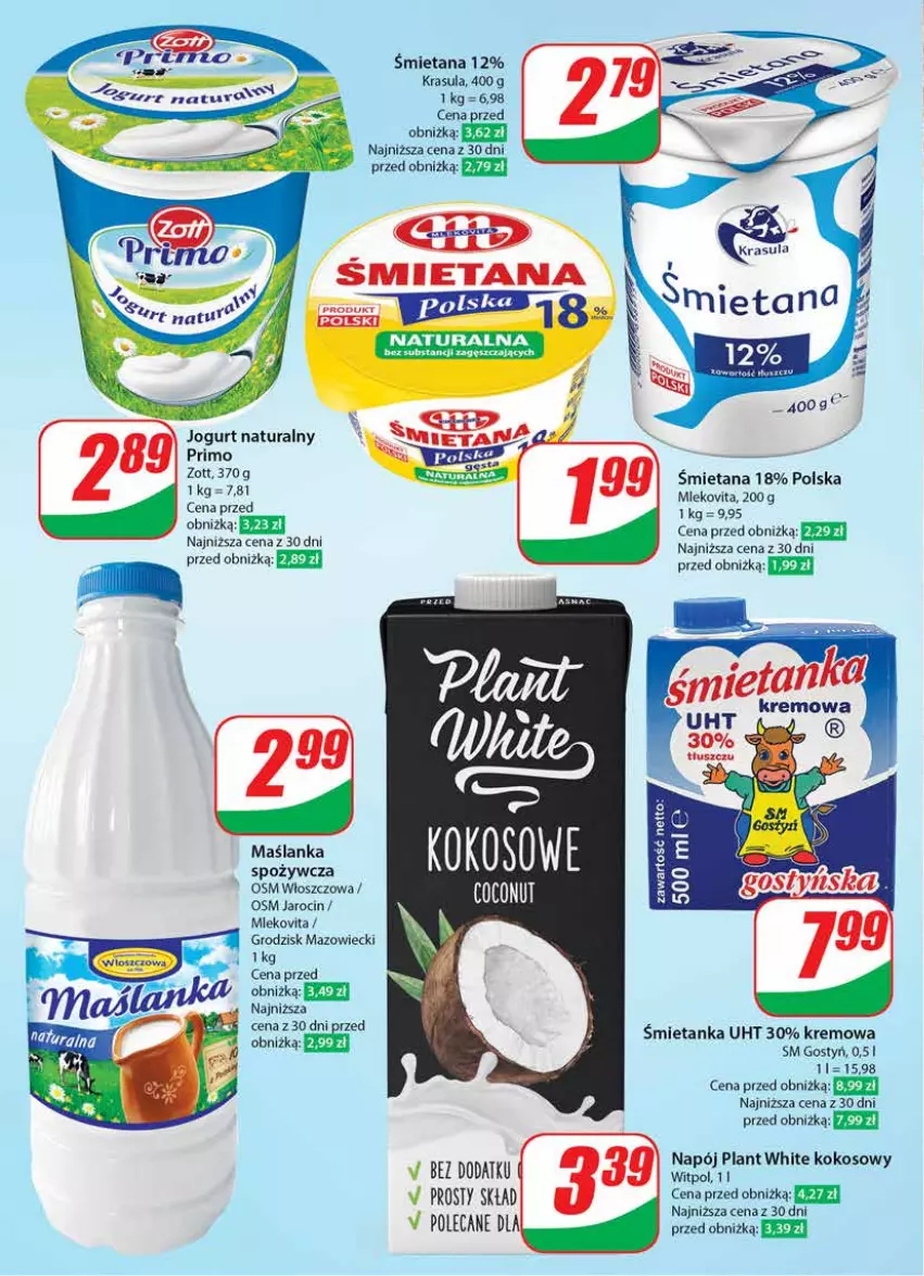 Gazetka promocyjna Dino - Gazetka 6 - ważna 06.02 do 13.02.2024 - strona 38 - produkty: Jogurt, Jogurt naturalny, Kokos, Maślanka, Mleko, Mlekovita, Napój, Zott