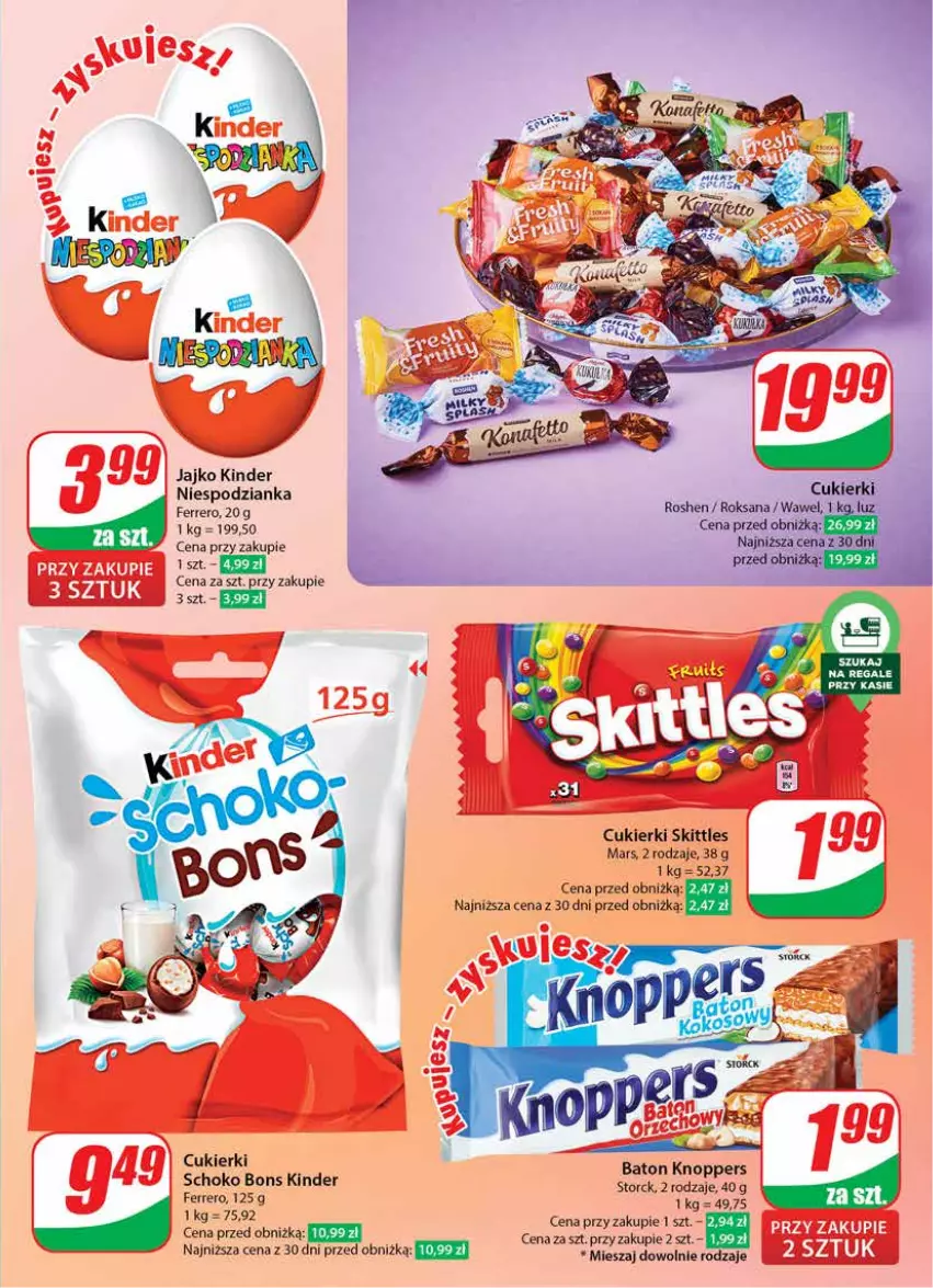 Gazetka promocyjna Dino - Gazetka 6 - ważna 06.02 do 13.02.2024 - strona 5 - produkty: Baton, Cukier, Cukierki, Ferrero, Kinder, Knoppers, Mars, Wawel