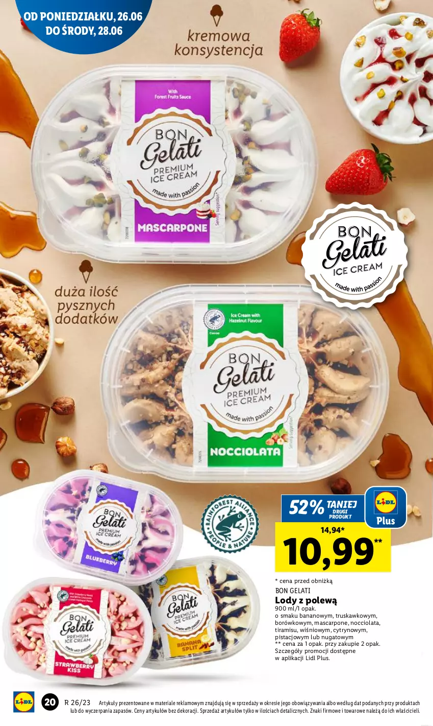 Gazetka promocyjna Lidl - GAZETKA - ważna 26.06 do 28.06.2023 - strona 22 - produkty: Lody, Mascarpone