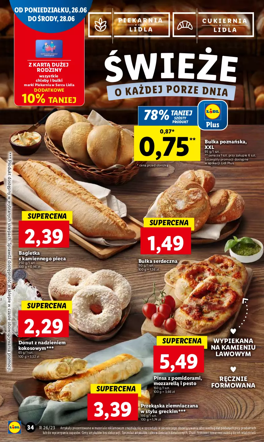 Gazetka promocyjna Lidl - GAZETKA - ważna 26.06 do 28.06.2023 - strona 36 - produkty: Bagietka, Bułka, Chleb, Donut, Kokos, Pesto, Piec, Ser