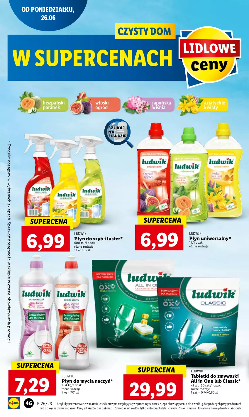 Gazetka promocyjna Lidl - GAZETKA - ważna 26.06 do 28.06.2023 - strona 48 - produkty: Do mycia naczyń, Ludwik, Ogród, Płyn do mycia, Płyn do mycia naczyń, Płyn do szyb, Por, Tablet, Tabletki do zmywarki, Zmywarki