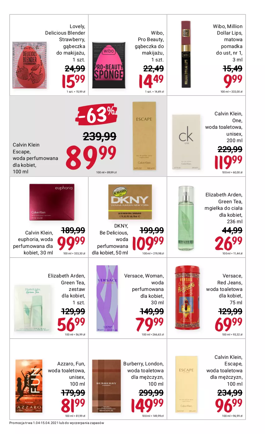 Gazetka promocyjna Rossmann - Kwiecień I - ważna 01.04 do 15.04.2021 - strona 13 - produkty: Azzaro, Blender, Burberry, Calvin Klein, DKNY, Elizabeth Arden, Lion, Lovely, Makijaż, Perfum, Versace, Wibo, Woda, Woda perfumowana, Woda toaletowa