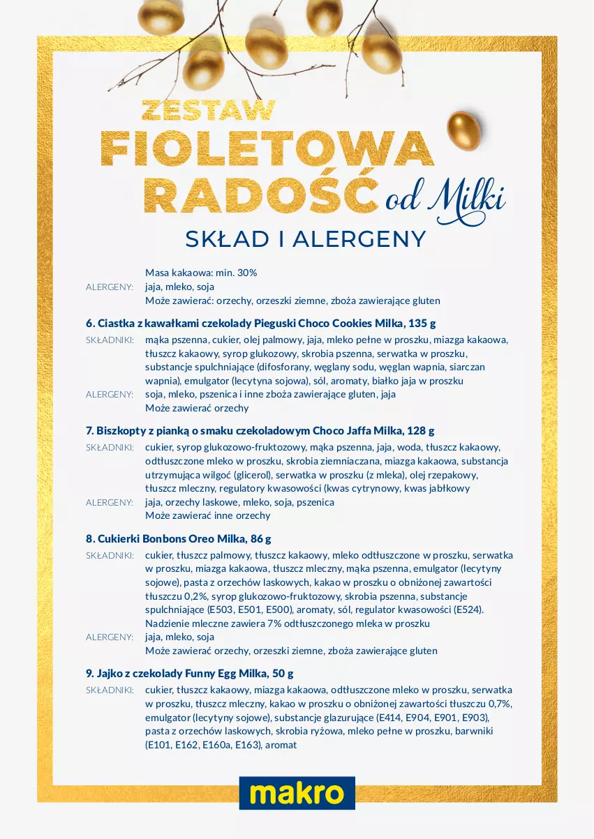 Gazetka promocyjna Makro - Wielkanocne zestawy upominkowe - ważna 15.02 do 02.04.2024 - strona 23 - produkty: Biszkopty, Ciastka, Cukier, Cukierki, Fa, Jaja, Kakao, Kawa, Kwas cytrynowy, Lazur, LG, Mąka, Mąka pszenna, Milka, Mleko, Mleko w proszku, Olej, Olej rzepakowy, Oreo, Orzeszki, Orzeszki ziemne, Ryż, Ser, Skrobia ziemniaczana, Sól, Syrop, Woda