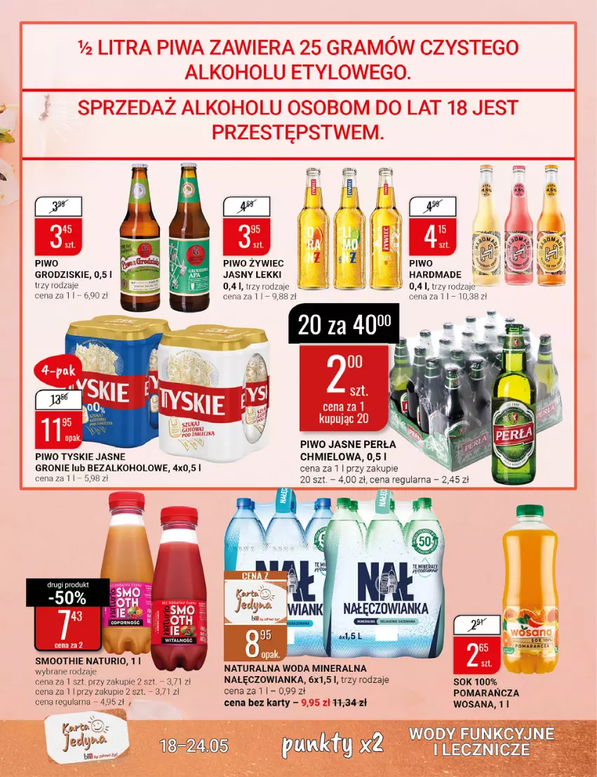 Gazetka promocyjna Bi1 - Dzień Mamy - ważna 18.05 do 24.05.2022 - strona 12 - produkty: Gra, Nałęczowianka, Perła, Piwa, Piwo, Piwo jasne, Smoothie, Sok, Tyskie, Woda, Wosana