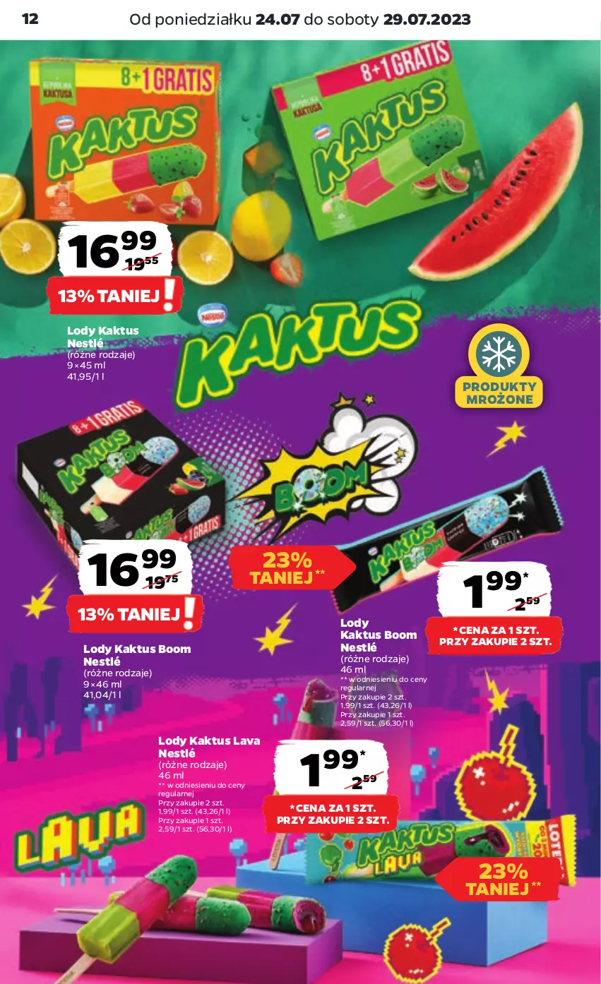 Gazetka promocyjna Netto - Artykuły spożywcze - ważna 24.07 do 29.07.2023 - strona 12 - produkty: Kaktus, Lody, Nestlé, Produkty mrożone