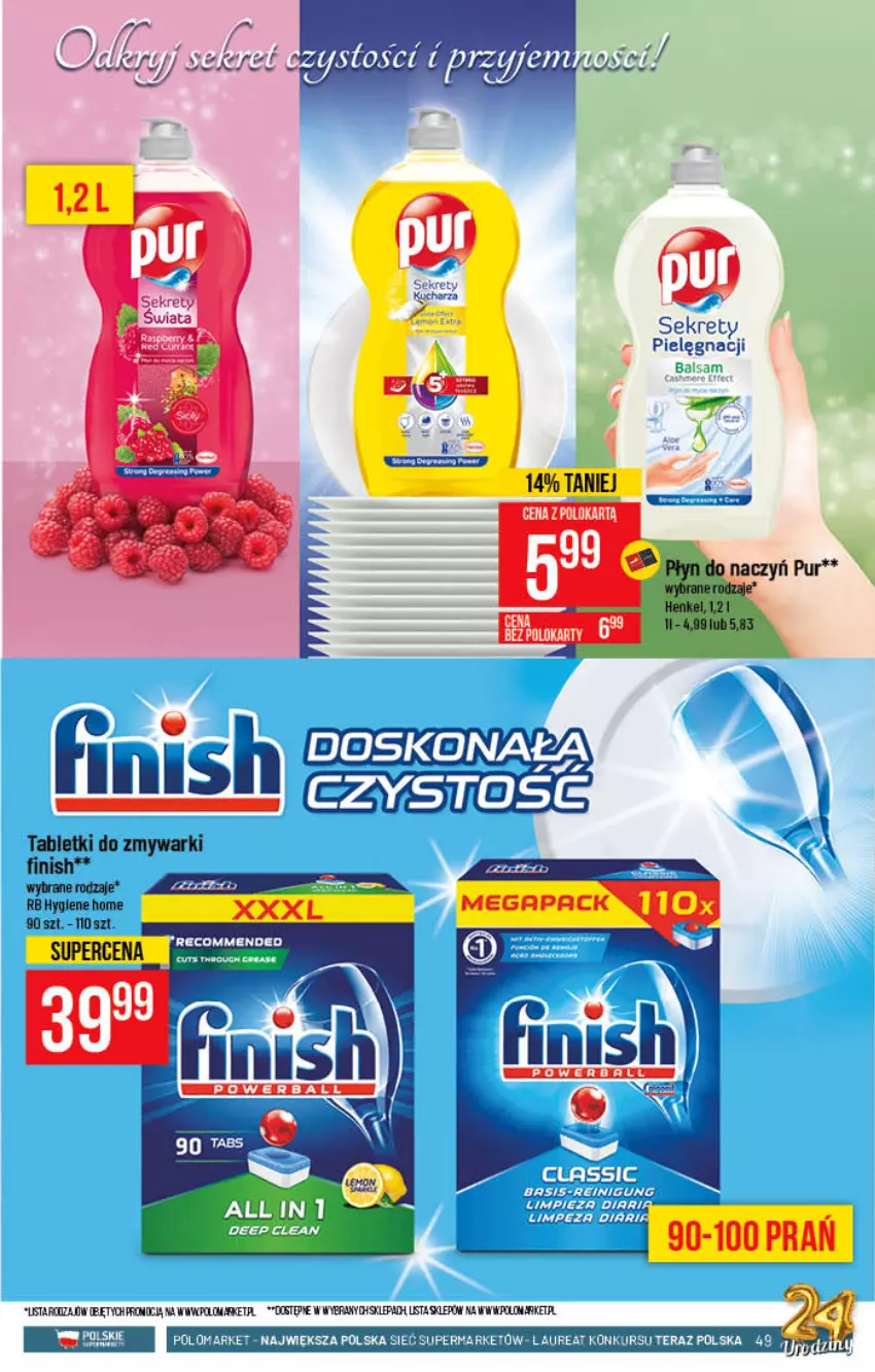 Gazetka promocyjna PoloMarket - Gazetka pomocyjna - ważna 20.10 do 26.10.2021 - strona 49 - produkty: Finish, Kret, Tablet, Tabletki do zmywarki, Tera, Zmywarki