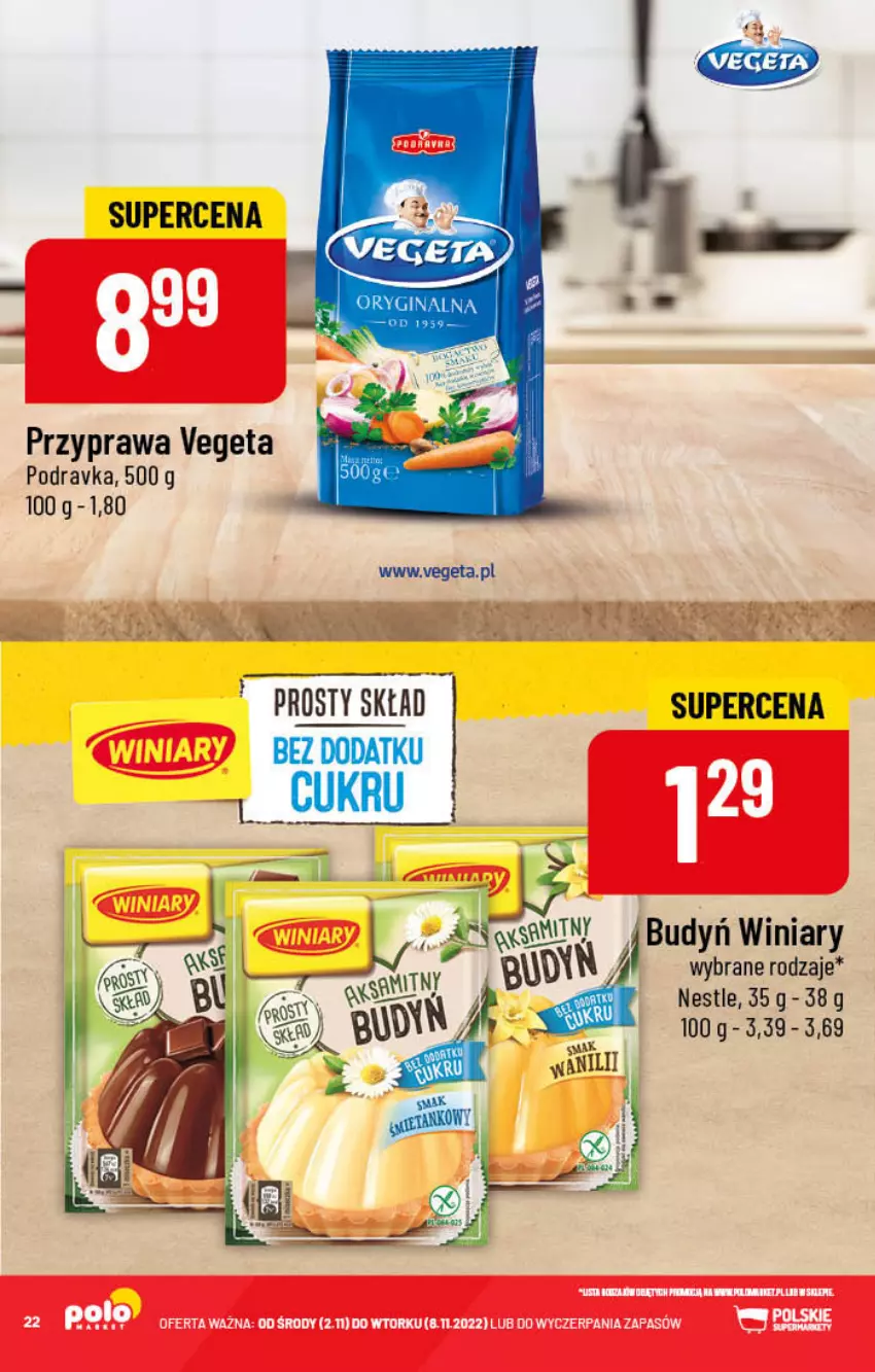 Gazetka promocyjna PoloMarket - Gazetka pomocyjna - ważna 02.11 do 08.11.2022 - strona 22 - produkty: Budyń, Podravka, Vegeta, Winiary