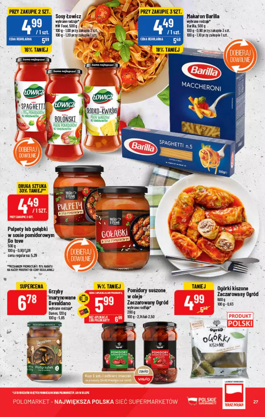 Gazetka promocyjna PoloMarket - Gazetka pomocyjna - ważna 02.11 do 08.11.2022 - strona 27 - produkty: Barilla, Grzyby, LG, Makaron, Ogród, Olej, Pomidory, Pulpety, Sos