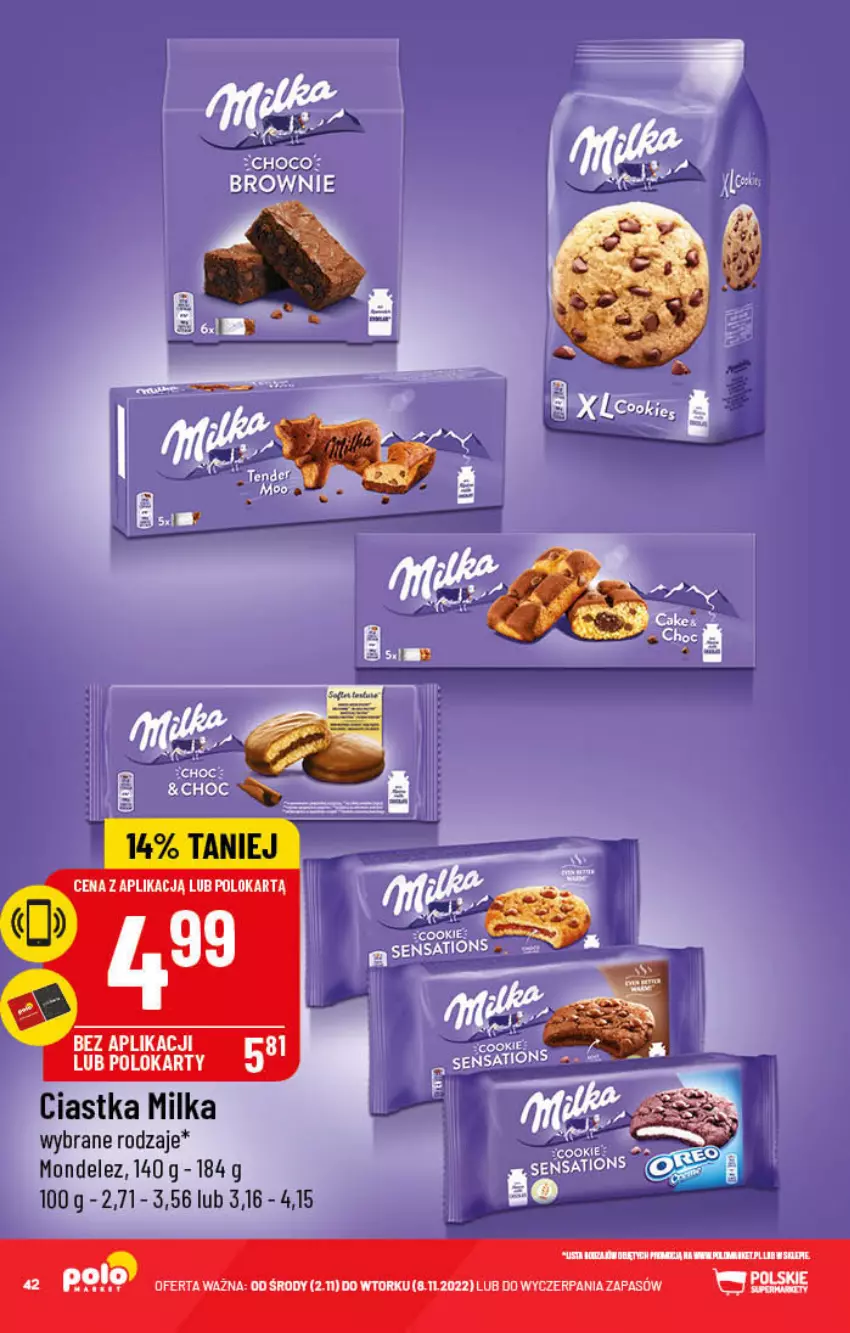 Gazetka promocyjna PoloMarket - Gazetka pomocyjna - ważna 02.11 do 08.11.2022 - strona 42 - produkty: Ciastka, Milka, Sati