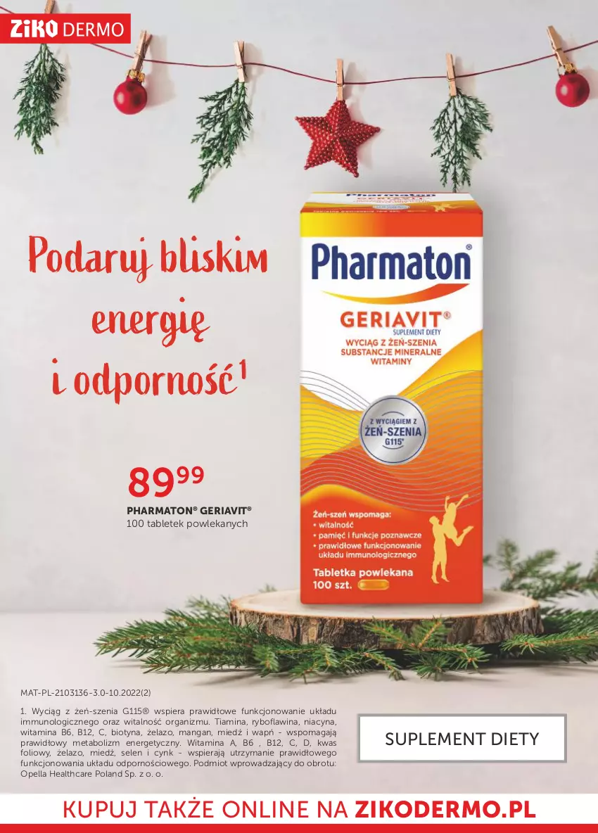 Gazetka promocyjna Ziko - Gazetka Ziko Dermo - ważna 30.11 do 27.12.2023 - strona 16 - produkty: Cynk, Por, Suplement diety, Tablet