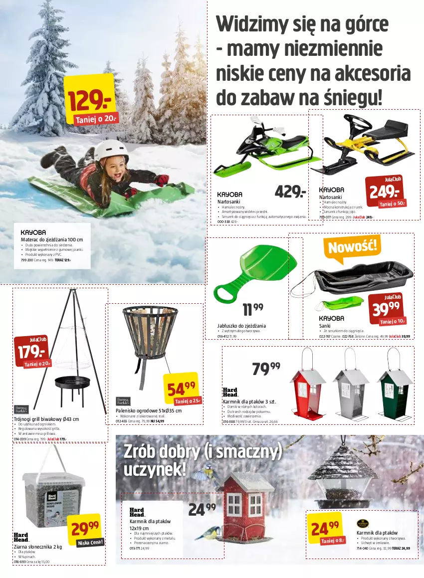 Gazetka promocyjna Jula - Gazetka - ważna 04.11 do 28.11.2022 - strona 4 - produkty: Grill, Jabłuszko do zjeżdżania, Lakier, Materac, Mule, Noż, Palenisko, Sanki, Sok, Sznurek, Tera, Widelec