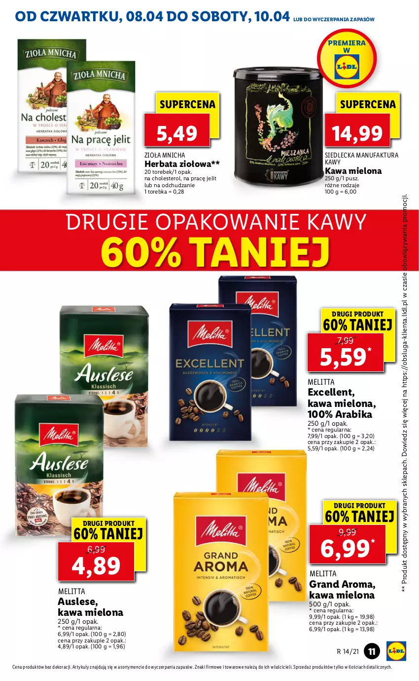 Gazetka promocyjna Lidl - GAZETKA - ważna 08.04 do 10.04.2021 - strona 11 - produkty: Fa, Gra, Herbata, Kawa, Kawa mielona, Torebka