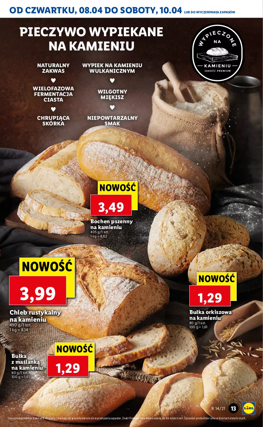 Gazetka promocyjna Lidl - GAZETKA - ważna 08.04 do 10.04.2021 - strona 13 - produkty: Bułka, Chleb, Fa, LG, Piec, Pieczywo, Rust