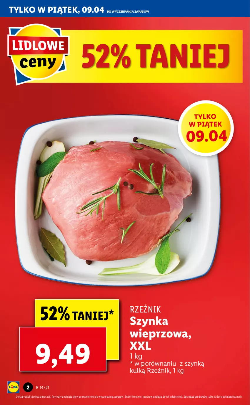 Gazetka promocyjna Lidl - GAZETKA - ważna 08.04 do 10.04.2021 - strona 2 - produkty: Por, Szynka, Szynka wieprzowa