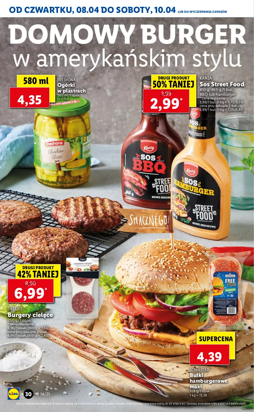 Gazetka promocyjna Lidl - GAZETKA - ważna 08.04 do 10.04.2021 - strona 30 - produkty: Burger, Hamburger, Sos