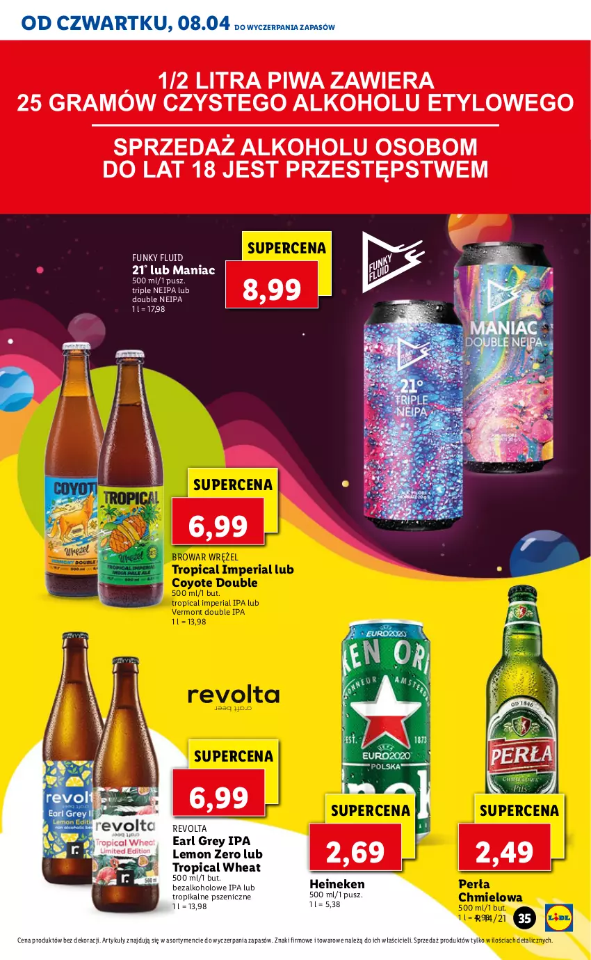 Gazetka promocyjna Lidl - GAZETKA - ważna 08.04 do 10.04.2021 - strona 35 - produkty: Earl Grey, Heineken, Perła, Tropical