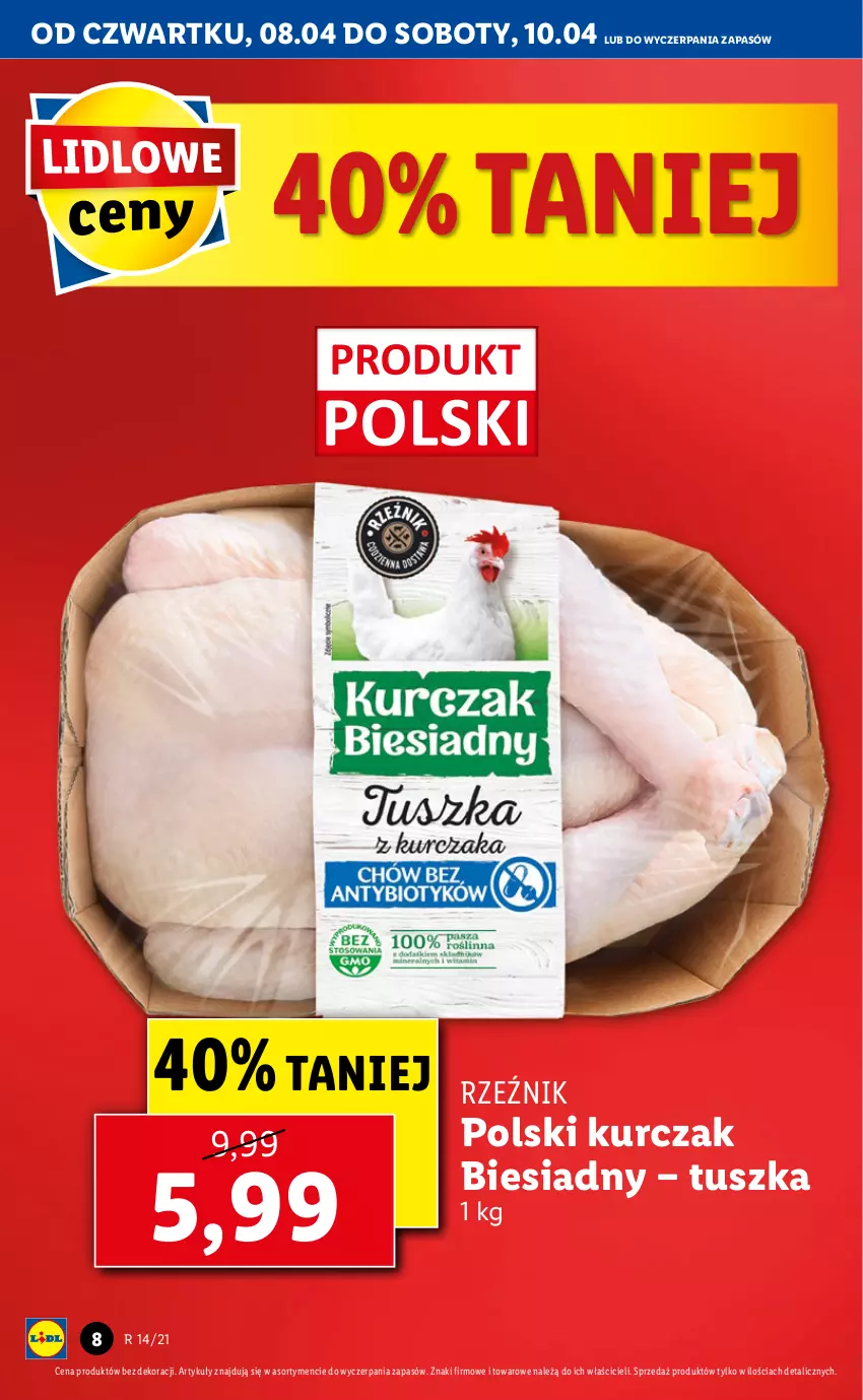 Gazetka promocyjna Lidl - GAZETKA - ważna 08.04 do 10.04.2021 - strona 8 - produkty: Kurczak, Tusz