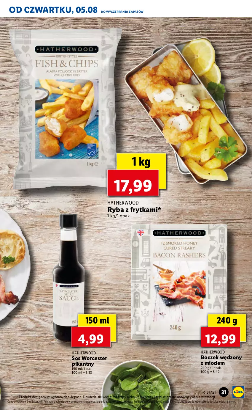 Gazetka promocyjna Lidl - GAZETKA - ważna 05.08 do 07.08.2021 - strona 31 - produkty: Boczek, Ryba, Sos