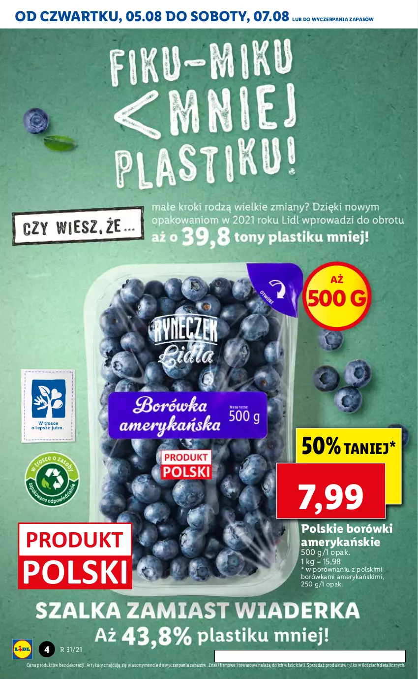 Gazetka promocyjna Lidl - GAZETKA - ważna 05.08 do 07.08.2021 - strona 4 - produkty: Borówka, Por