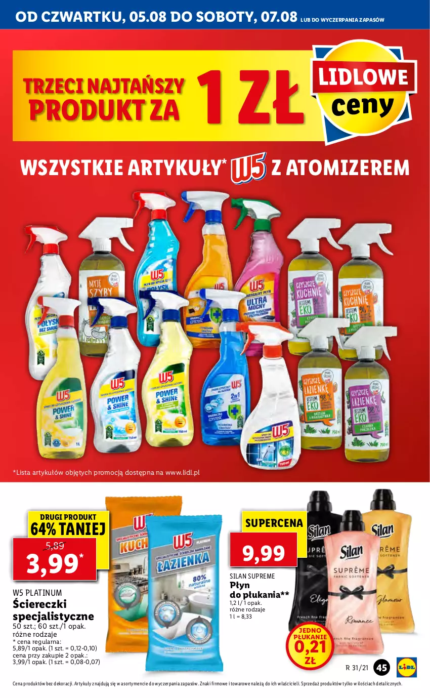 Gazetka promocyjna Lidl - GAZETKA - ważna 05.08 do 07.08.2021 - strona 45 - produkty: Płyn do płukania, Silan