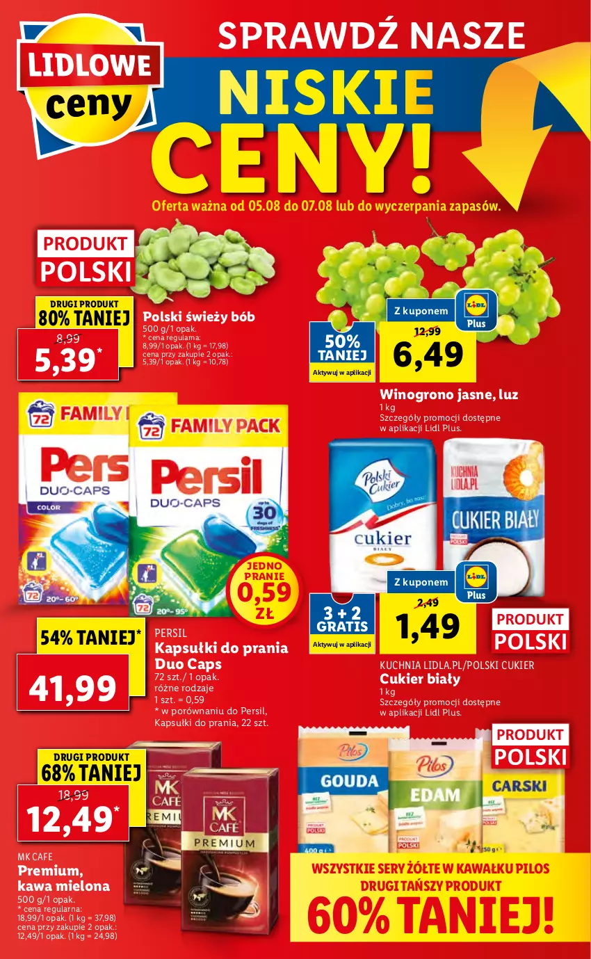 Gazetka promocyjna Lidl - GAZETKA - ważna 05.08 do 07.08.2021 - strona 48 - produkty: Cukier, Gra, Kapsułki do prania, Kawa, Kawa mielona, Kuchnia, Persil, Pilos, Por, Ser, Wino