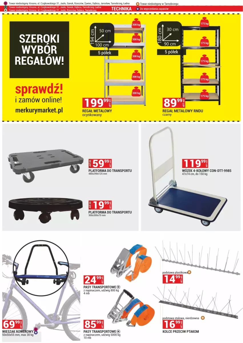 Gazetka promocyjna Merkury Market - ważna 01.09 do 30.09.2024 - strona 59 - produkty: BIC, Cynk, Dźwig, Por, Regał, Regał metalowy, Rower, Sport, Tran, Wieszak, Wózek