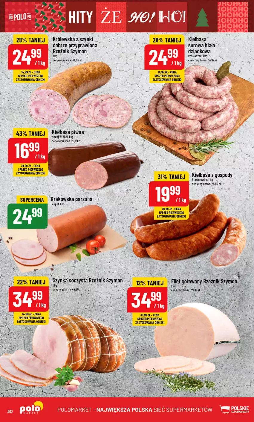 Gazetka promocyjna PoloMarket - Gazetka pomocyjna - ważna 22.11 do 28.11.2023 - strona 30 - produkty: Kiełbasa, Kiełbasa piwna, Szynka