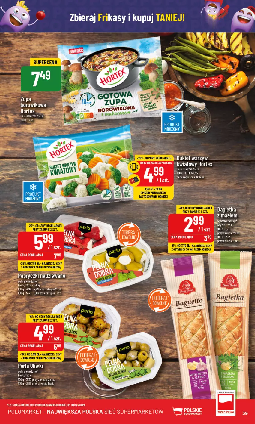 Gazetka promocyjna PoloMarket - Gazetka pomocyjna - ważna 22.11 do 28.11.2023 - strona 39 - produkty: Bagietka, Bukiet, Bukiet warzyw, Hortex, Papryczki nadziewane, Wiko, Zupa