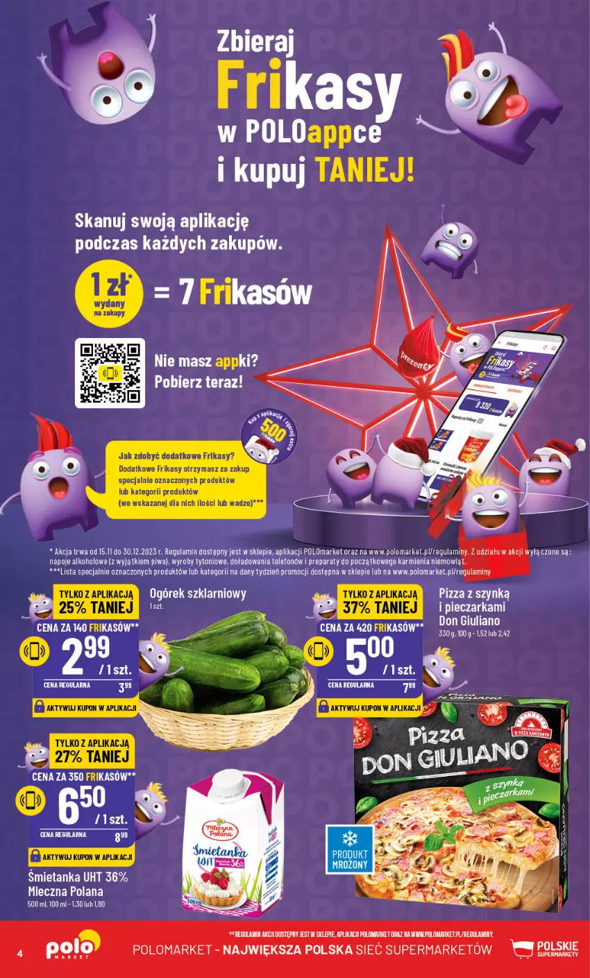 Gazetka promocyjna PoloMarket - Gazetka pomocyjna - ważna 22.11 do 28.11.2023 - strona 4 - produkty: LANA, Napoje, Ogórek, Piec, Pieczarka, Piwa, Pizza, Telefon