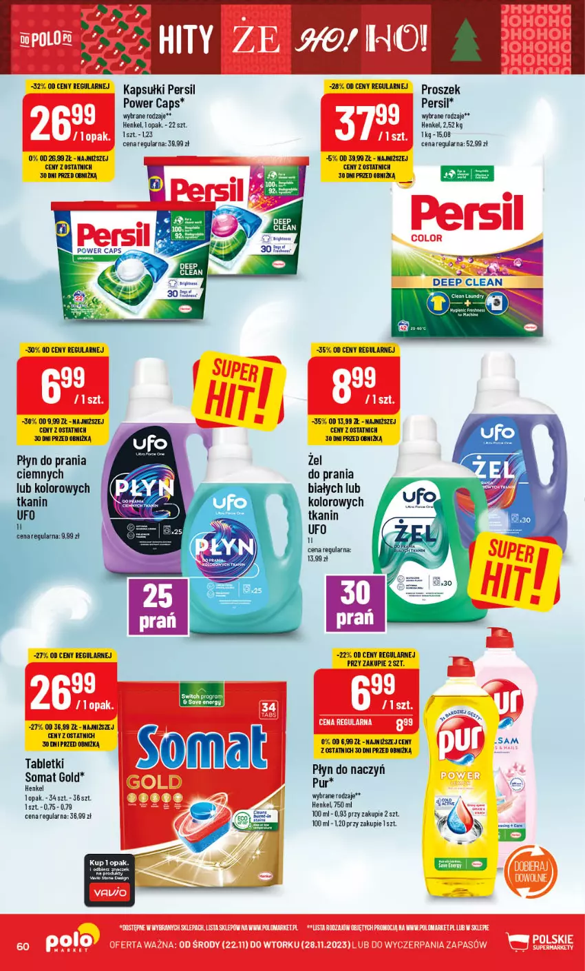 Gazetka promocyjna PoloMarket - Gazetka pomocyjna - ważna 22.11 do 28.11.2023 - strona 60 - produkty: Persil, Płyn do prania, Pur, Somat, Somat gold, Tablet