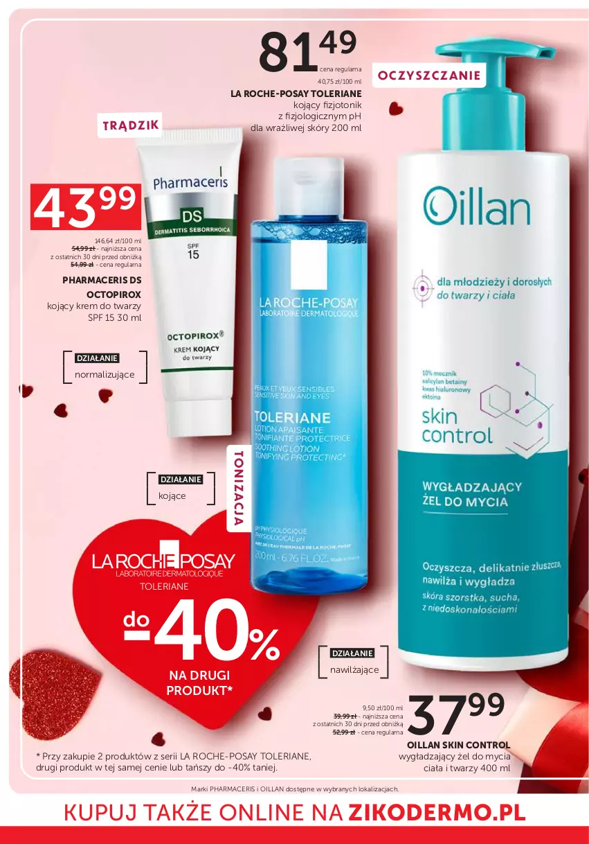 Gazetka promocyjna Ziko - Gazetka Ziko Dermo - ważna 12.02 do 25.02.2026 - strona 16 - produkty: Acer, Control, Krem do twarzy, La Roche-Posay, Oillan, Pharmaceris, Ser, Tonik, Top