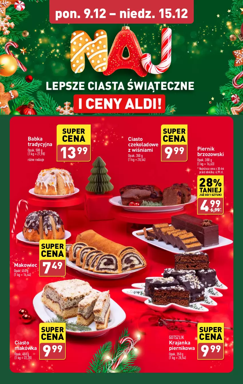 Gazetka promocyjna Aldi - Pełna oferta - ważna 09.12 do 15.12.2024 - strona 19 - produkty: Babka, Ciasto czekoladowe, Makowiec, Piernik