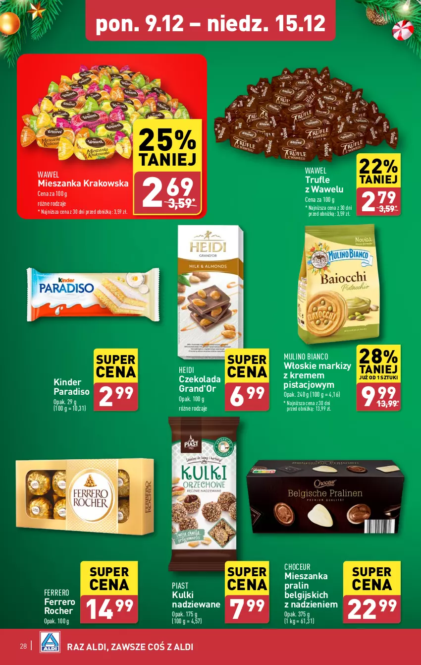 Gazetka promocyjna Aldi - Pełna oferta - ważna 09.12 do 15.12.2024 - strona 28 - produkty: Czekolada, Ferrero, Ferrero Rocher, Gra, Kinder, LG, Piast, Wawel