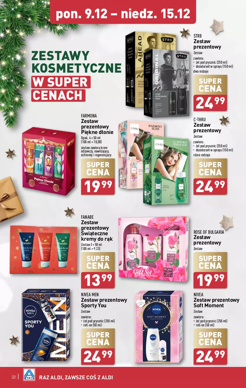 Gazetka promocyjna Aldi - Pełna oferta - ważna 09.12 do 15.12.2024 - strona 32 - produkty: C-Thru, Dezodorant, Fa, Krem odżywczy, LG, Nivea, Nivea Men, Por, Sport, Str8, Zestaw prezentowy