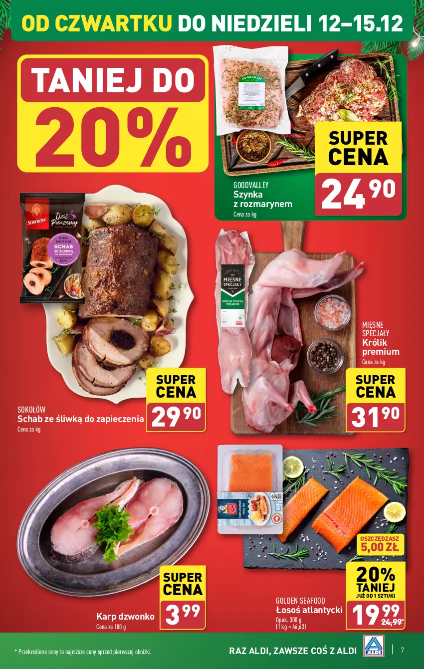 Gazetka promocyjna Aldi - Pełna oferta - ważna 09.12 do 15.12.2024 - strona 7 - produkty: Golden Seafood, Karp, Królik, Mięsne specjały, Piec, Sok, Sokołów, Szynka