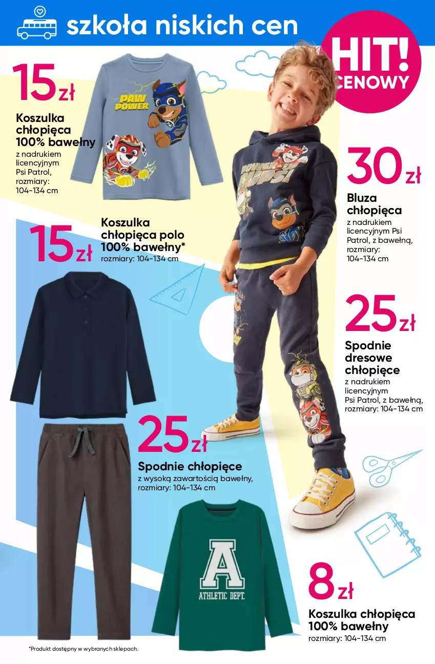 Gazetka promocyjna Pepco - Powrót do szkoły - ważna 22.08 do 04.09.2024 - strona 5 - produkty: Bluza, Dres, Kosz, Koszulka, Psi Patrol, Sok, Spodnie, Spodnie dresowe