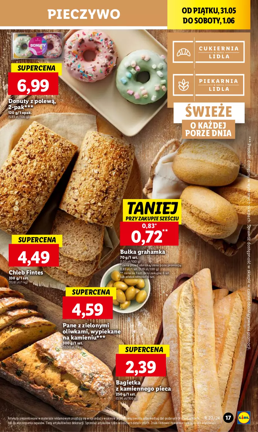 Gazetka promocyjna Lidl - GAZETKA - ważna 31.05 do 01.06.2024 - strona 19 - produkty: Bagietka, Bułka, Bułka grahamka, Chleb, Donut, Gra, Nuty, Piec, Pieczywo, Por