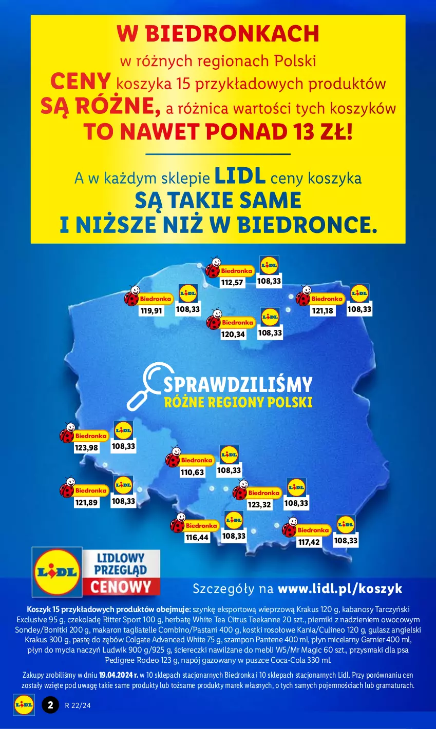 Gazetka promocyjna Lidl - GAZETKA - ważna 31.05 do 01.06.2024 - strona 2 - produkty: Bonitki, Coca-Cola, Colgate, Do mycia naczyń, Dron, Garnier, Gra, Kabanos, Kostki rosołowe, Kosz, Krakus, LG, Ludwik, Makaron, Napój, Napój gazowany, Pantene, Pedigree, Piernik, Płyn do mycia, Płyn do mycia naczyń, Płyn micelarny, Por, Przysmaki, Rama, Ritter Sport, Sport, Szampon, Tagliatelle, Tarczyński, Teekanne