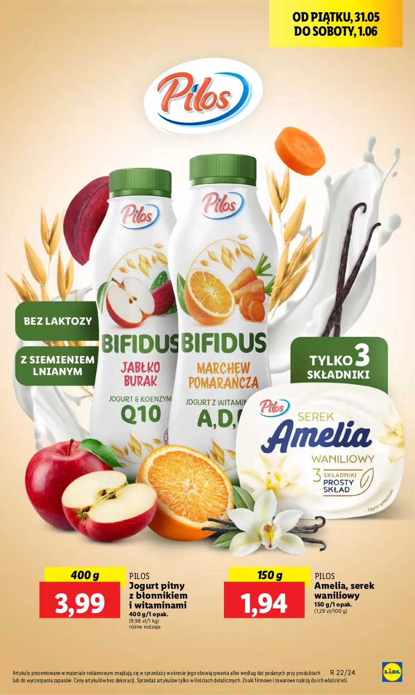 Gazetka promocyjna Lidl - GAZETKA - ważna 31.05 do 01.06.2024 - strona 27 - produkty: Jogurt, Jogurt pitny, Pilos, Ser, Serek