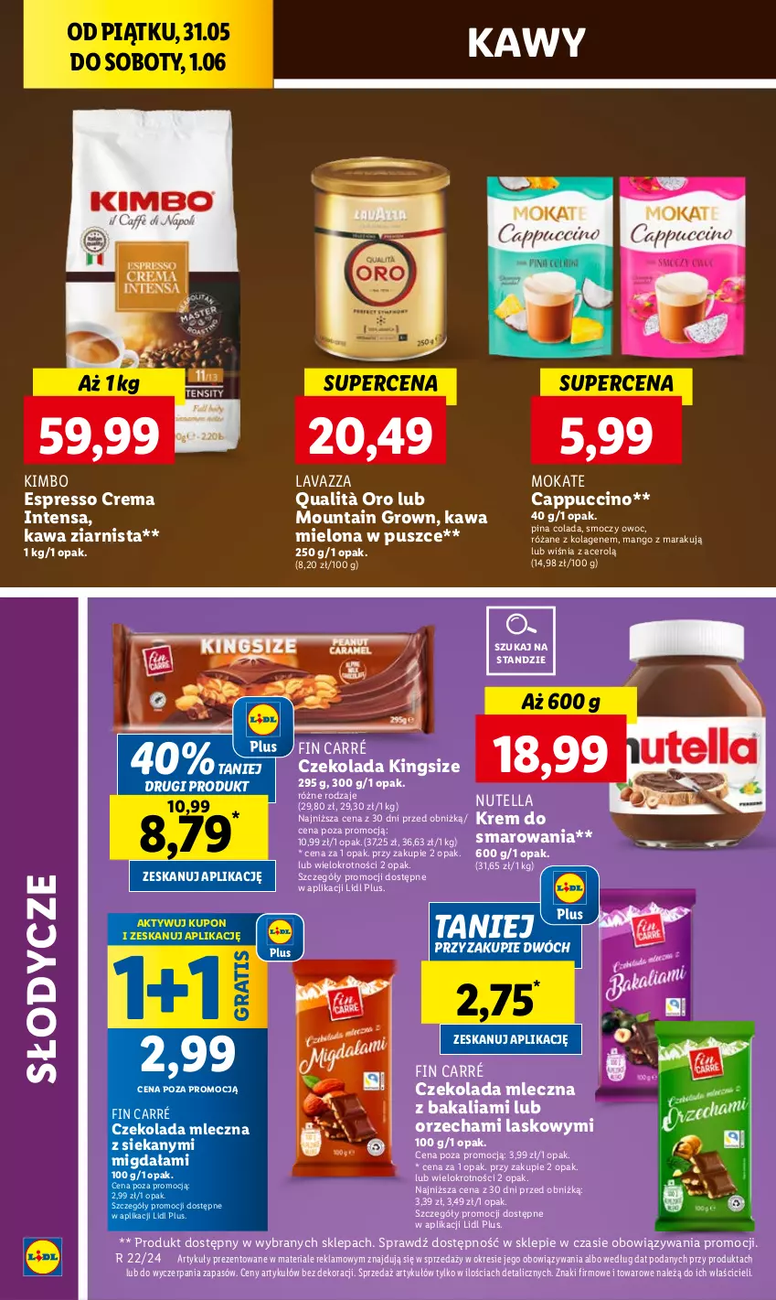 Gazetka promocyjna Lidl - GAZETKA - ważna 31.05 do 01.06.2024 - strona 28 - produkty: Acer, Cappuccino, Czekolada, Czekolada mleczna, Gra, Kawa, Kawa mielona, Kawa ziarnista, Kolagen, Lavazza, Mango, Nutella, Róża