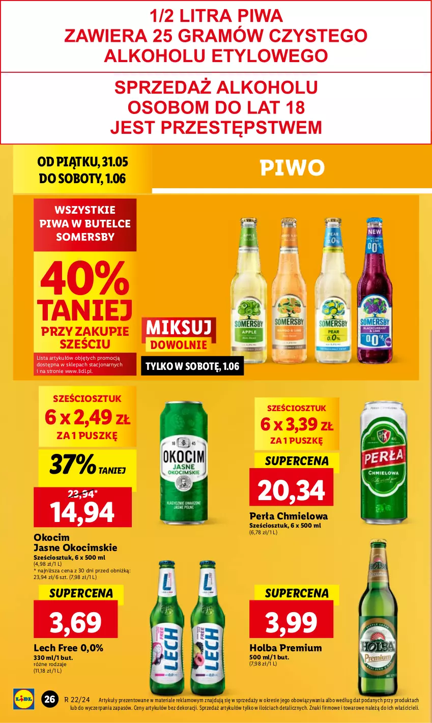 Gazetka promocyjna Lidl - GAZETKA - ważna 31.05 do 01.06.2024 - strona 30 - produkty: Koc, Okocim, Perła, Piwa, Piwo, Somersby