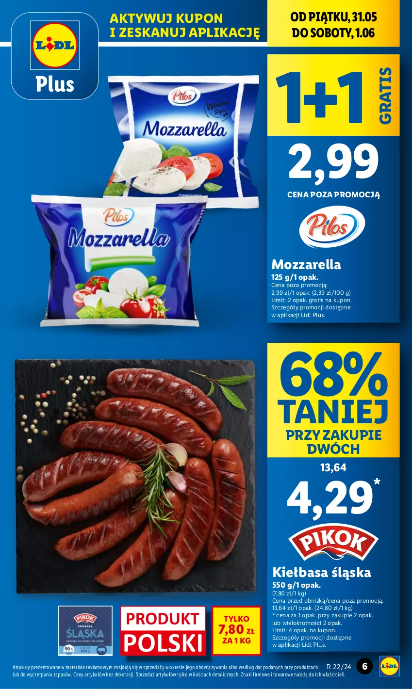 Gazetka promocyjna Lidl - GAZETKA - ważna 31.05 do 01.06.2024 - strona 7 - produkty: Gra, Kiełbasa, Kiełbasa śląska, Mozzarella