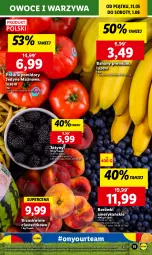 Gazetka promocyjna Lidl - GAZETKA - Gazetka - ważna od 01.06 do 01.06.2024 - strona 17 - produkty: Banany, Warzywa, Jeżyny, Brzoskwinie, Owoce, Pomidory