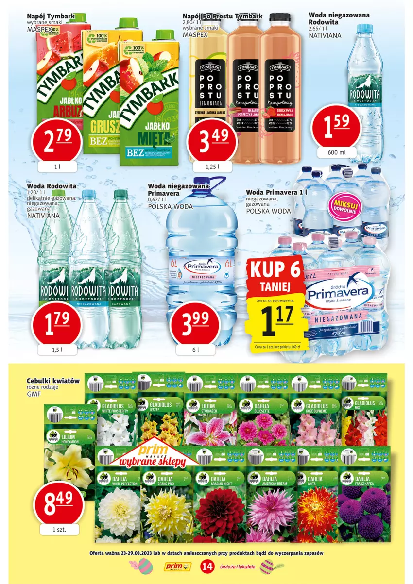 Gazetka promocyjna Prim Market - ważna 23.03 do 29.03.2023 - strona 14 - produkty: Napój, Piwa, Prima, Primavera, Tymbark, Woda, Woda niegazowana