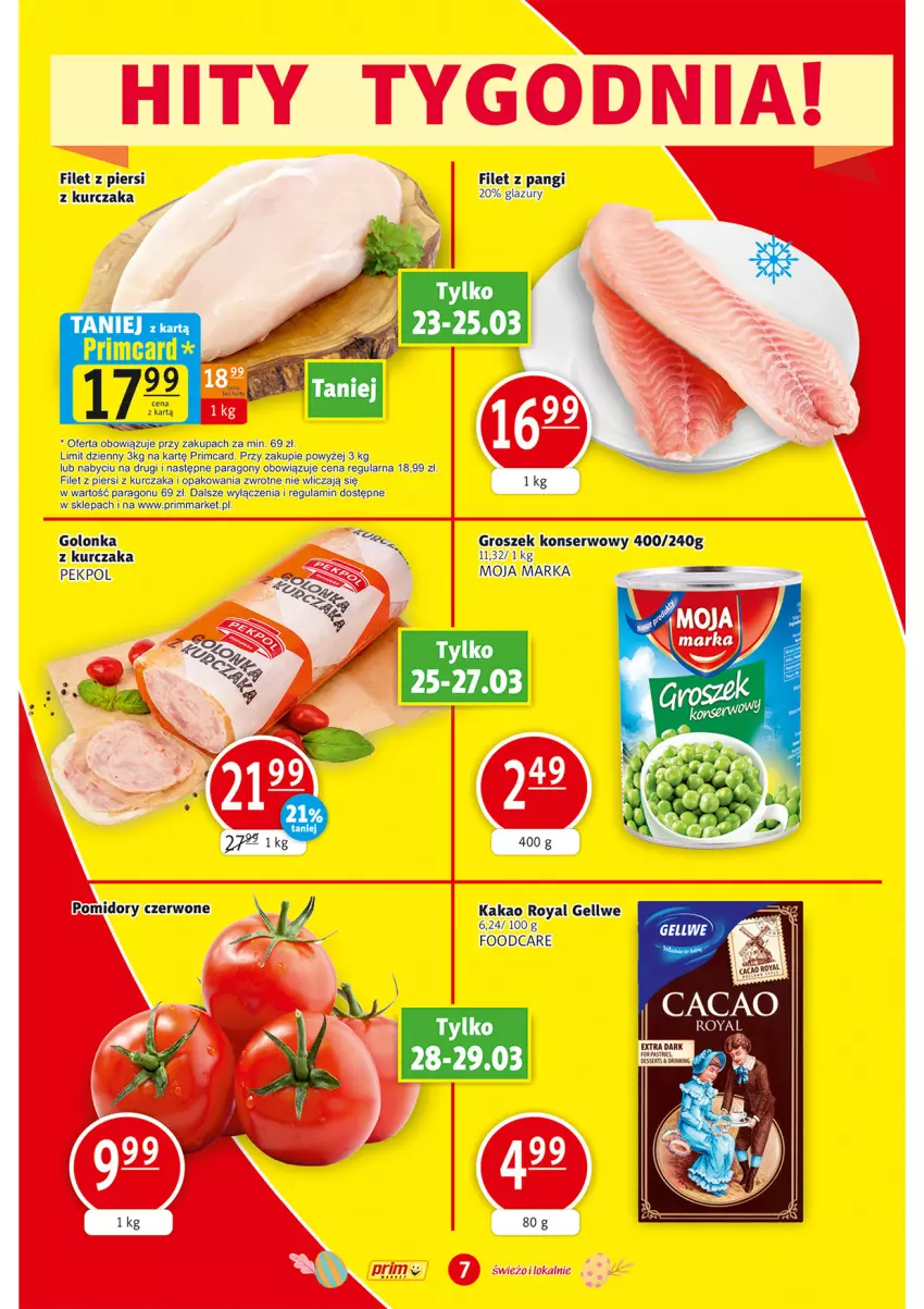 Gazetka promocyjna Prim Market - ważna 23.03 do 29.03.2023 - strona 7 - produkty: Filet z pangi, Groszek, Kakao, Kurczak, Lazur, Pekpol, Ser