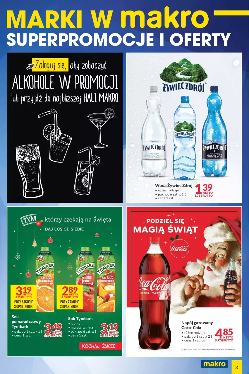 Gazetka promocyjna Makro - [Oferta specjalna] Marki w MAKRO - ważna 14.12 do 26.12.2021 - strona 3 - produkty: Coca-Cola, Napój, Napój gazowany, Sok, Sok pomarańczowy, Tymbark, Woda